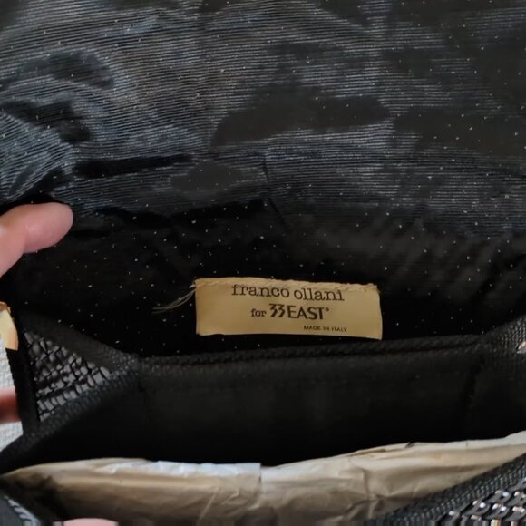 Franco Ollani (for 33 EAST) - Black woven clutch with shoulder strap - Picture 3 of 4